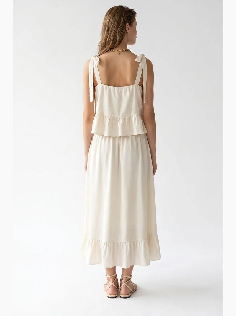 Robe midi femme sans manches à ligne a mixray Crème - Kiabi