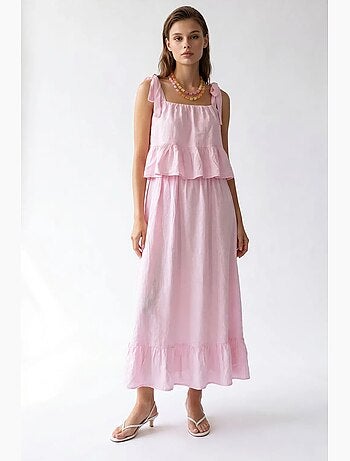 Robe midi femme sans manches à ligne a mixray