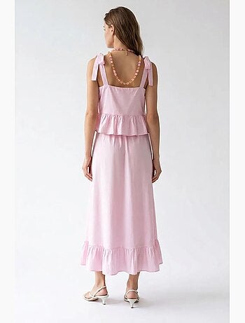 Robe midi femme sans manches à ligne a mixray