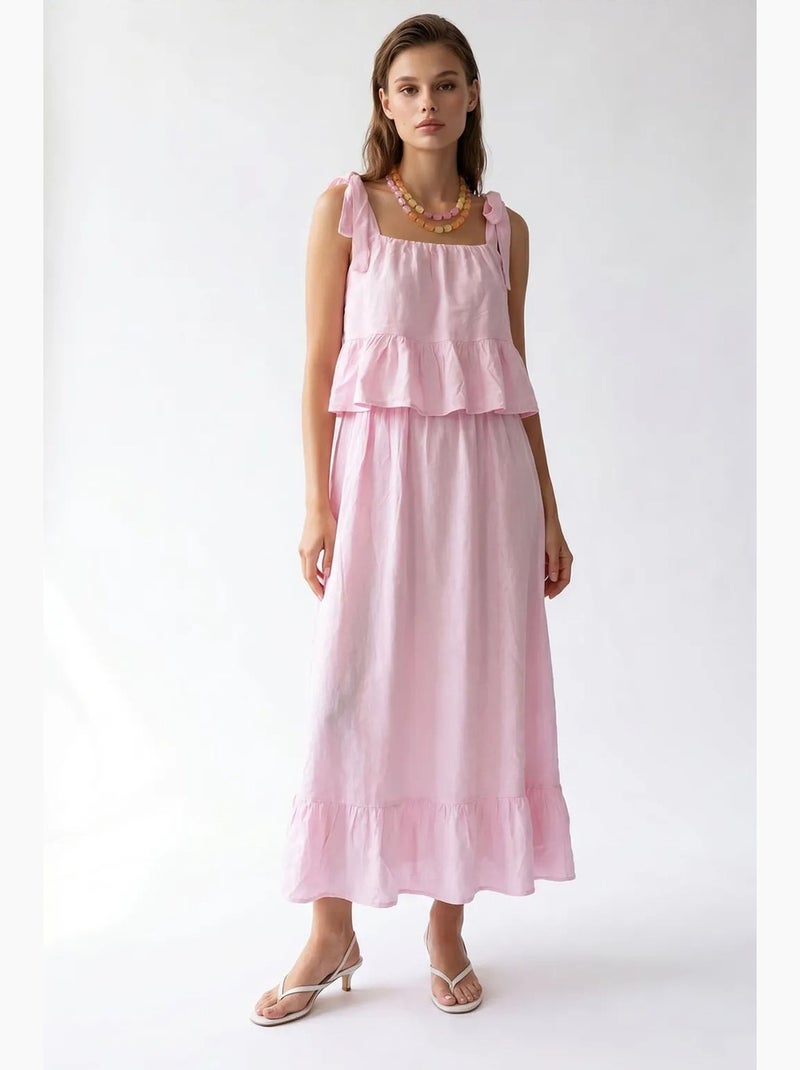 Robe midi femme sans manches à ligne a mixray Rose clair - Kiabi