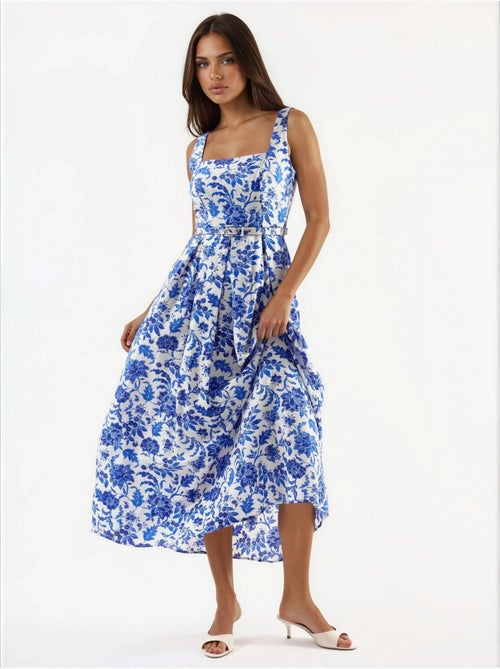 Robe midi fleurie à col carré busem - Kiabi Robe midi fleurie à col carré busem - Kiabi
