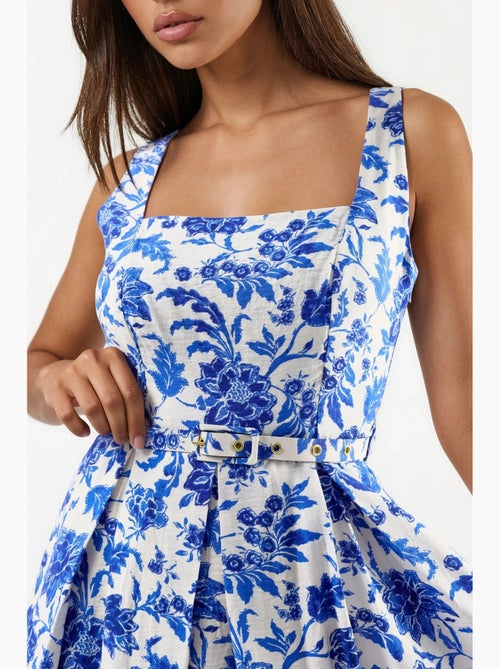 Robe midi fleurie à col carré busem - Kiabi Robe midi fleurie à col carré busem - Kiabi