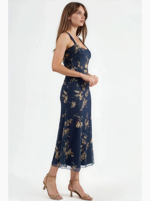 Robe midi fleurie à col cœur hiccup - Kiabi