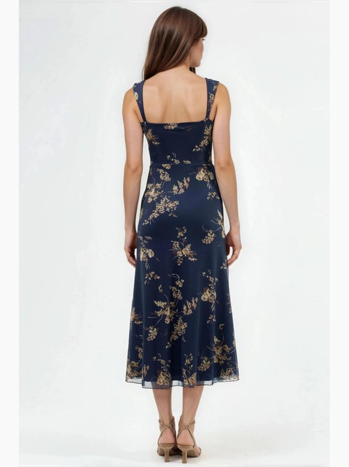 Robe midi fleurie à col cœur hiccup - Kiabi