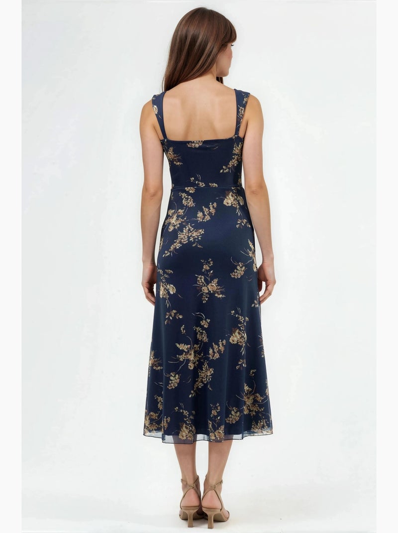 Robe midi fleurie à col cœur hiccup Ambre - Kiabi