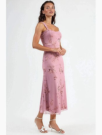 Robe midi fleurie à col cœur hiccup