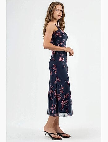 Robe midi fleurie à col cœur hiccup
