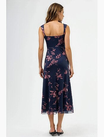 Robe midi fleurie à col cœur hiccup