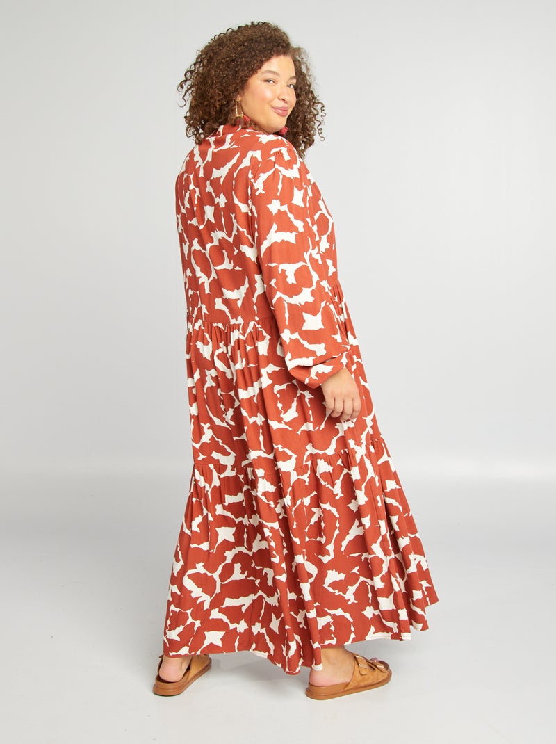 Robe midi fluide Rouge - Kiabi