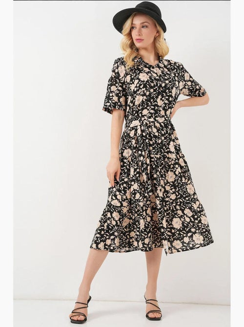 Robe midi imprimée avec coupe a et col chemise bdart - Kiabi Robe midi imprimée avec coupe a et col chemise bdart - Kiabi