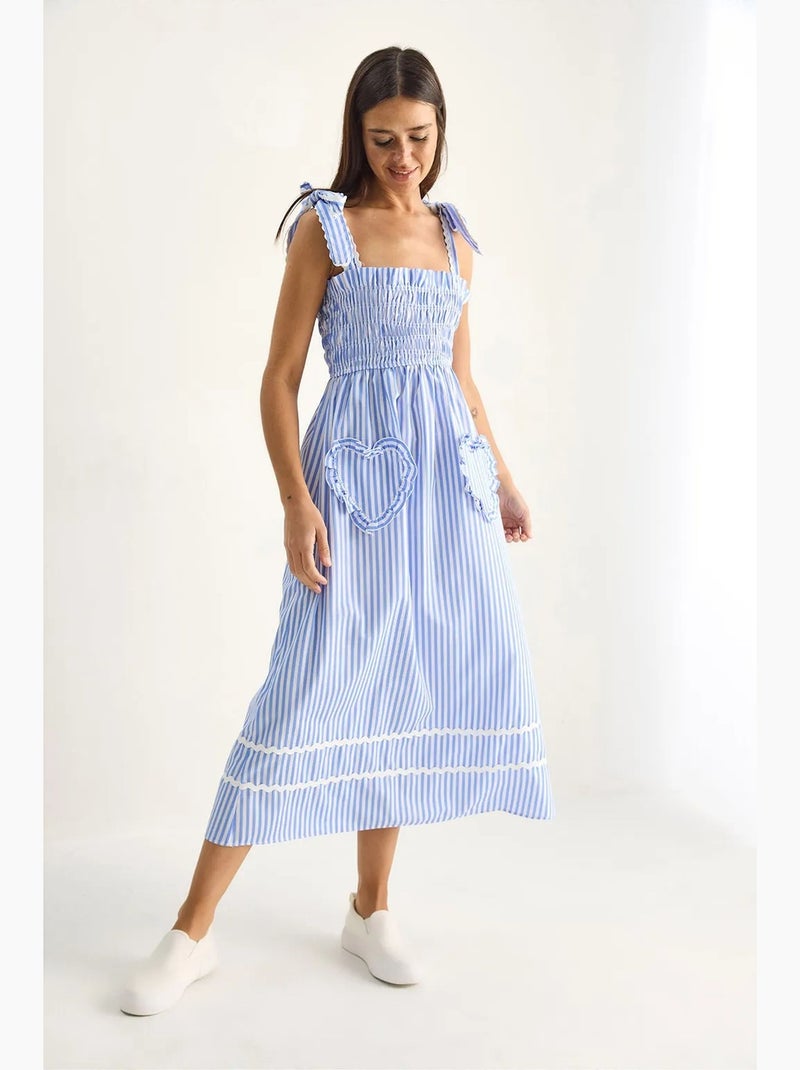 Robe midi lucci Bleu ciel - Kiabi