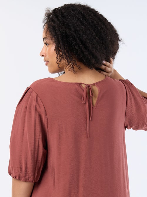 Robe midi manches ballon - Kiabi
