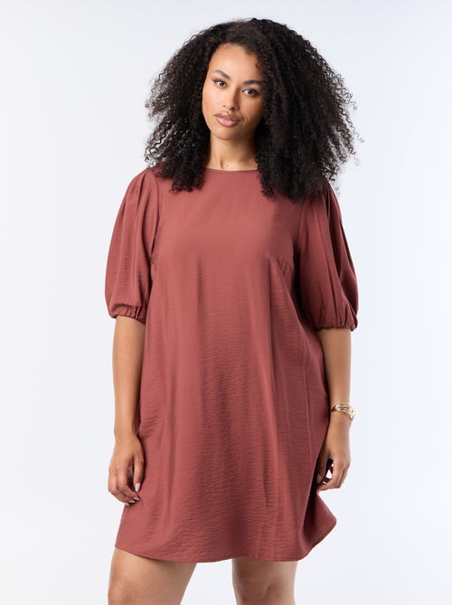Robe midi manches ballon - Kiabi