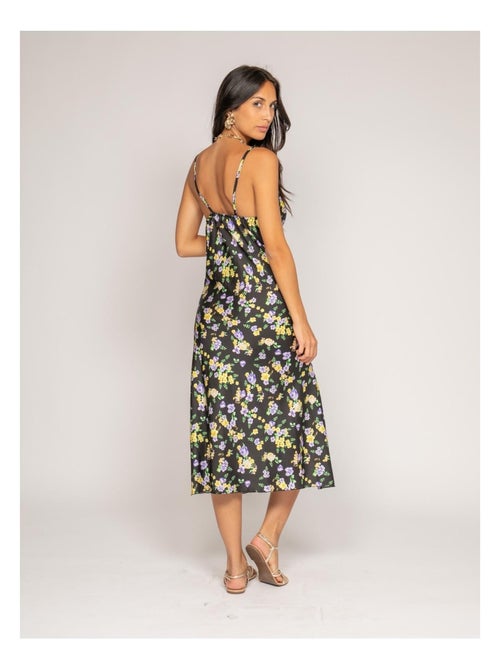 Robe midi motifs satin INZOU - Kiabi