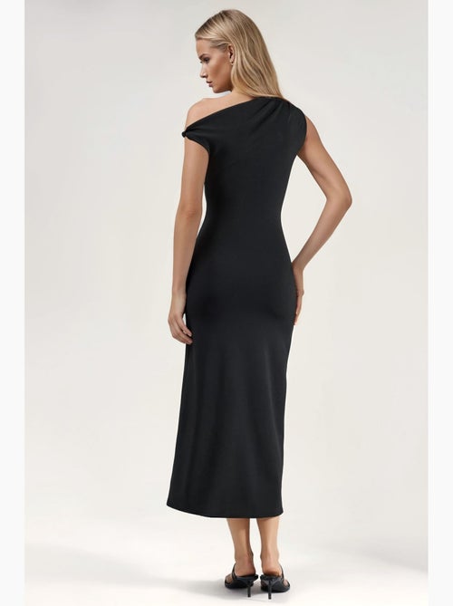 Robe midi moulante à col asymétrique hiccup - Kiabi Robe midi moulante à col asymétrique hiccup - Kiabi
