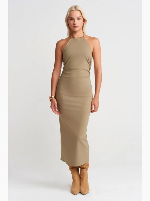 Robe midi moulante à col halter dilvin - Kiabi Robe midi moulante à col halter dilvin - Kiabi