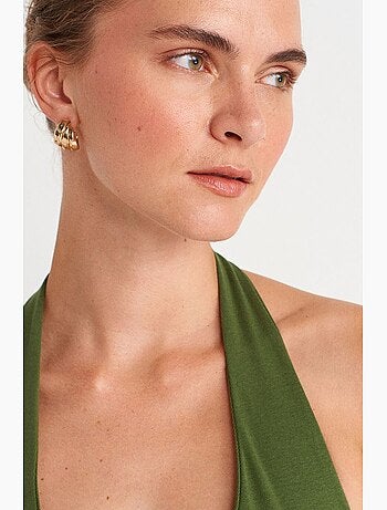 Robe midi moulante à col halter pour femme dilvin