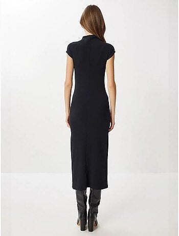 Robe midi moulante à col roulé mi-haut istanbul