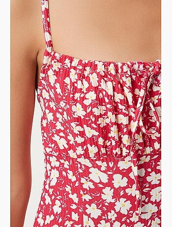 Robe midi moulante à fleurs avec fente istanbul