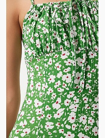 Robe midi moulante à fleurs avec fente istanbul