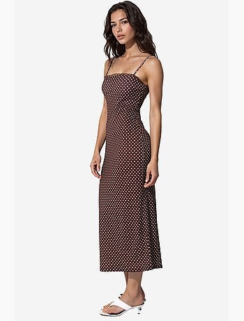 Robe midi moulante à pois et col en u hiccup