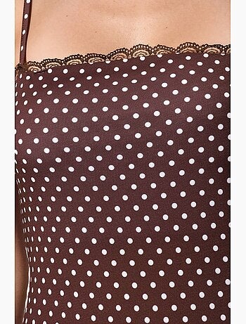 Robe midi moulante à pois et col en u hiccup