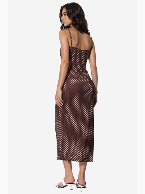 Robe midi moulante à pois et col en u hiccup - Kiabi Robe midi moulante à pois et col en u hiccup - Kiabi