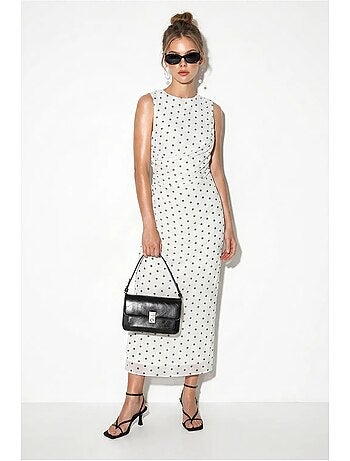 Robe midi moulante à pois lucci