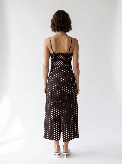 Robe midi moulante à pois mixray - Kiabi Robe midi moulante à pois mixray - Kiabi