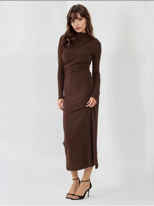 Robe midi moulante drapée - Kiabi