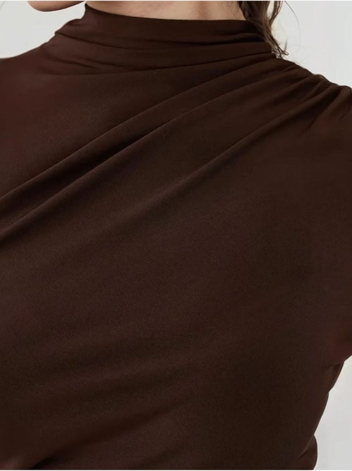 Robe midi moulante drapée - Kiabi