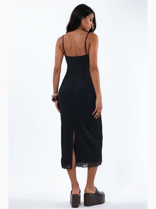 Robe midi moulante en dentelle à col v hiccup - Kiabi Robe midi moulante en dentelle à col v hiccup - Kiabi
