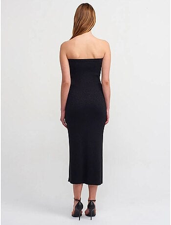 Robe midi moulante sans bretelles dilvin