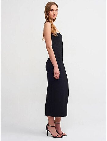 Robe midi moulante sans bretelles dilvin