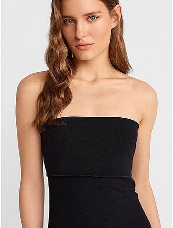 Robe midi moulante sans bretelles dilvin