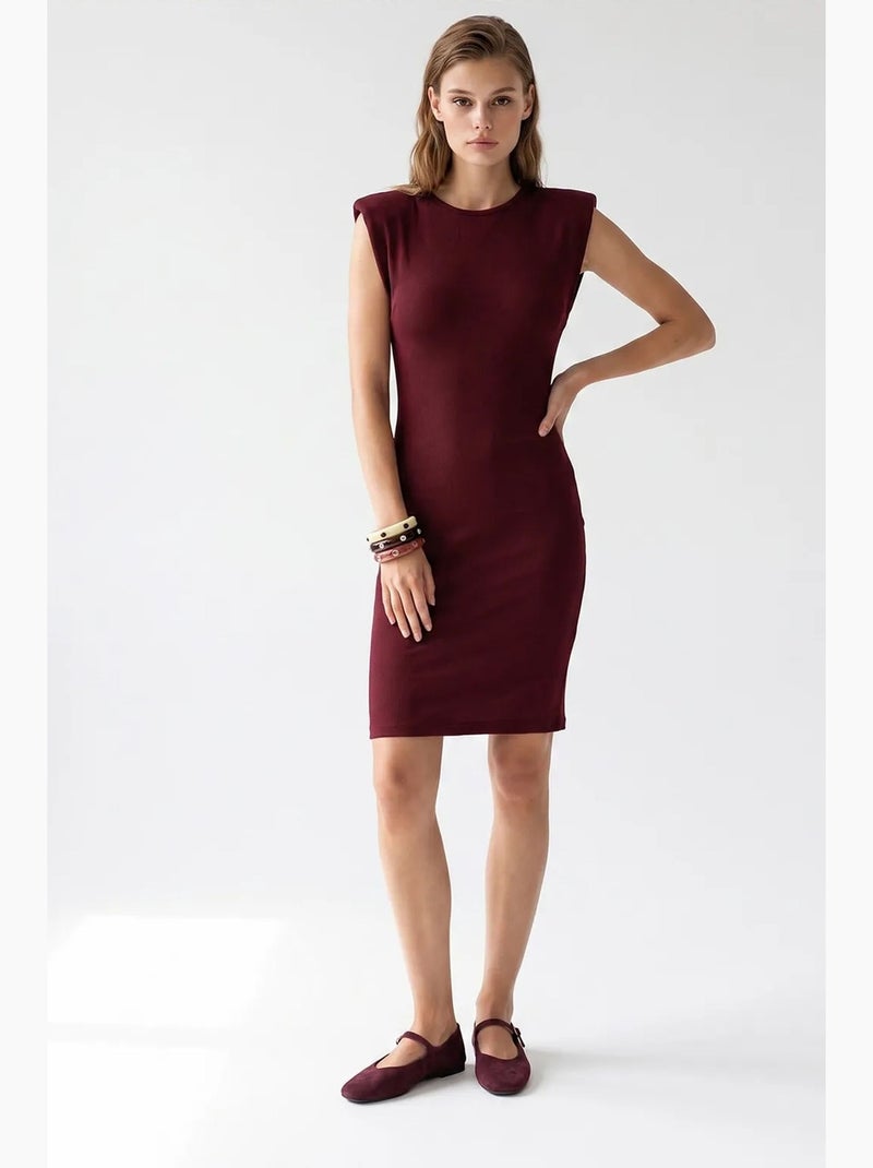 Robe midi moulante sans manches à côtes mixray Rouge bordeaux - Kiabi