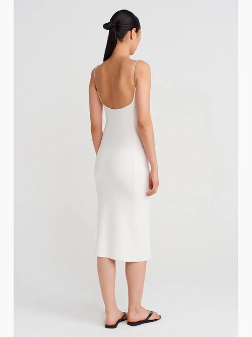 Robe midi moulante sans manches avec découpe dilvin - Kiabi