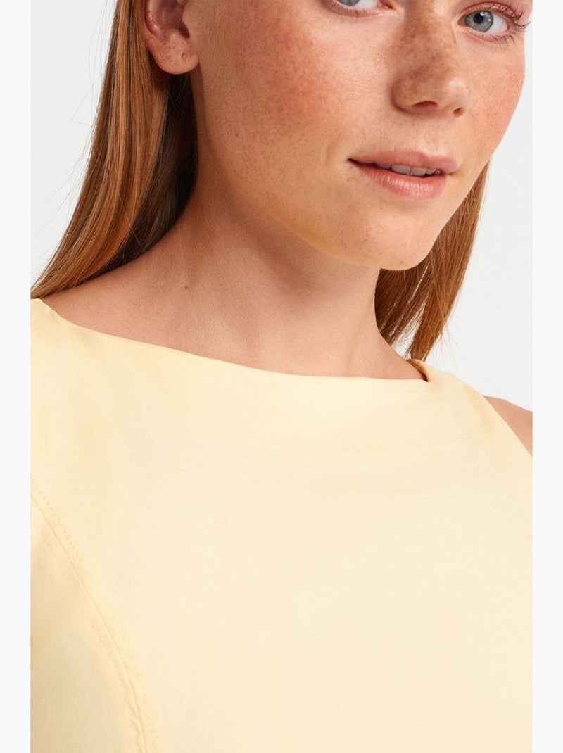 Robe midi moulante sans manches avec fente dilvin Jaune citron - Kiabi
