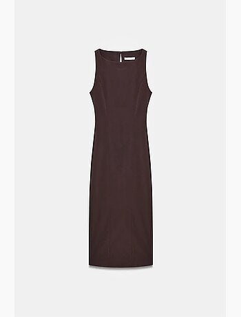 Robe midi moulante sans manches avec fente dilvin