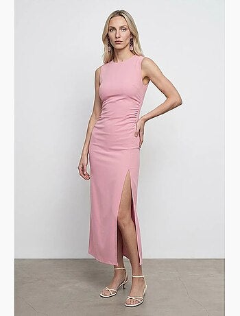 Robe midi moulante sans manches avec fente dilvin