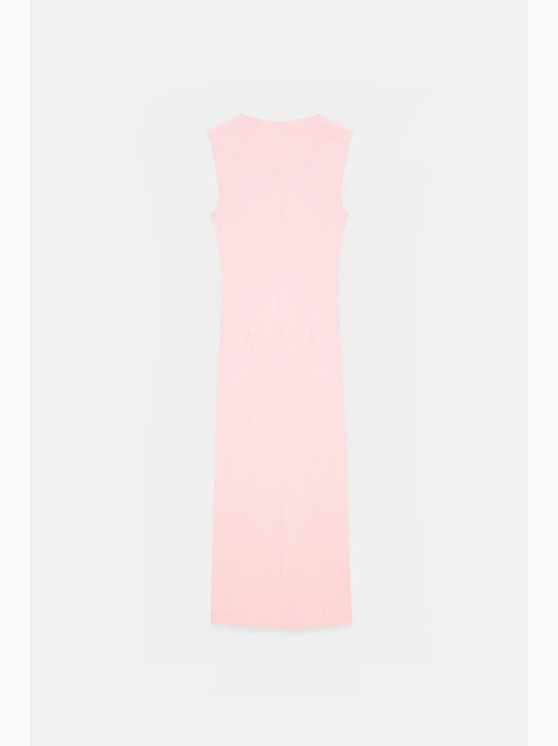 Robe midi moulante sans manches avec fente dilvin Rose dragée - Kiabi