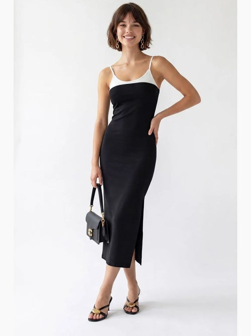 Robe midi moulante sans manches avec fente mixray - Kiabi Robe midi moulante sans manches avec fente mixray - Kiabi