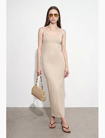 Robe midi moulante sans manches dilvin