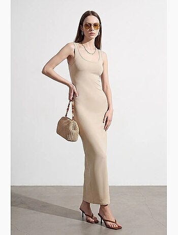 Robe midi moulante sans manches dilvin