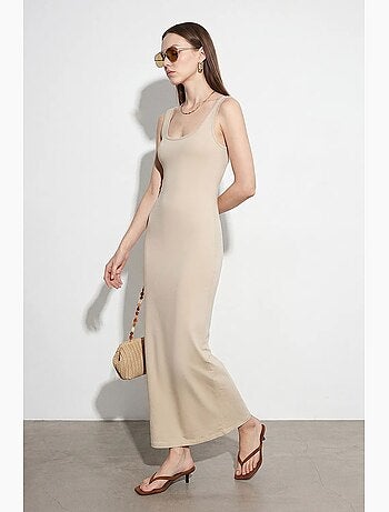 Robe midi moulante sans manches dilvin