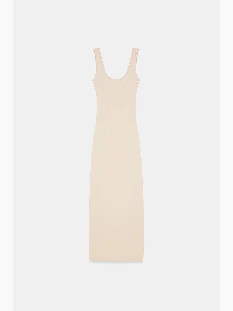 Robe midi moulante sans manches dilvin Beige argile - Kiabi