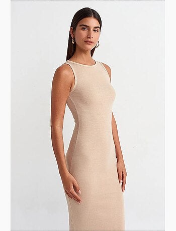 Robe midi moulante sans manches dilvin