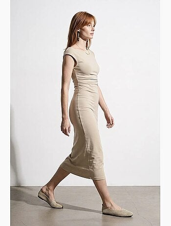 Robe midi moulante sans manches dilvin