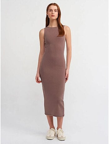 Robe midi moulante sans manches dilvin