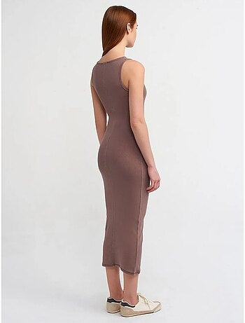 Robe midi moulante sans manches dilvin